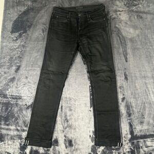 Unbranded Brand UB144 Skinny Jeans Mens 31 Black Stretch Selvedge Raw Denim